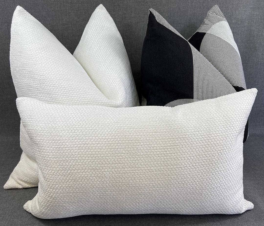 Luxury Lumbar Pillow - 24" x 14"- Snow White