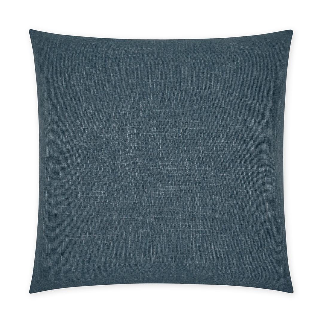 Luxury Pillow -  24" x 24" - Lena- Ocean. Solid blue textured linen fabric on both sides