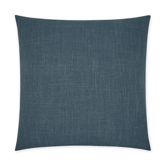 Luxury Pillow -  24" x 24" - Lena- Ocean. Solid blue textured linen fabric on both sides