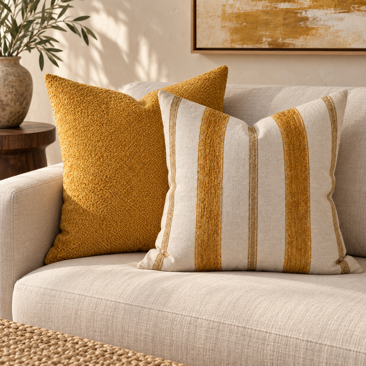 Lindor Dijon – 24" × 24" Luxury Square Pillow