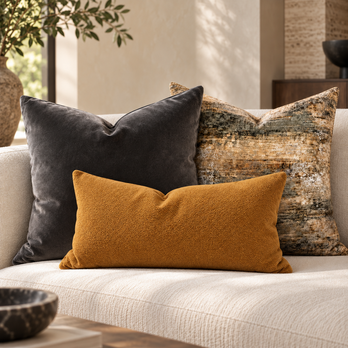 Togurs Natural – 24" × 24" Luxury Square Pillow