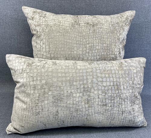 Luxury Pillow - 24" x 24" -Cocoa Alligator; A smooth tan/taupe alligator textured fabric with a delightful soft touch