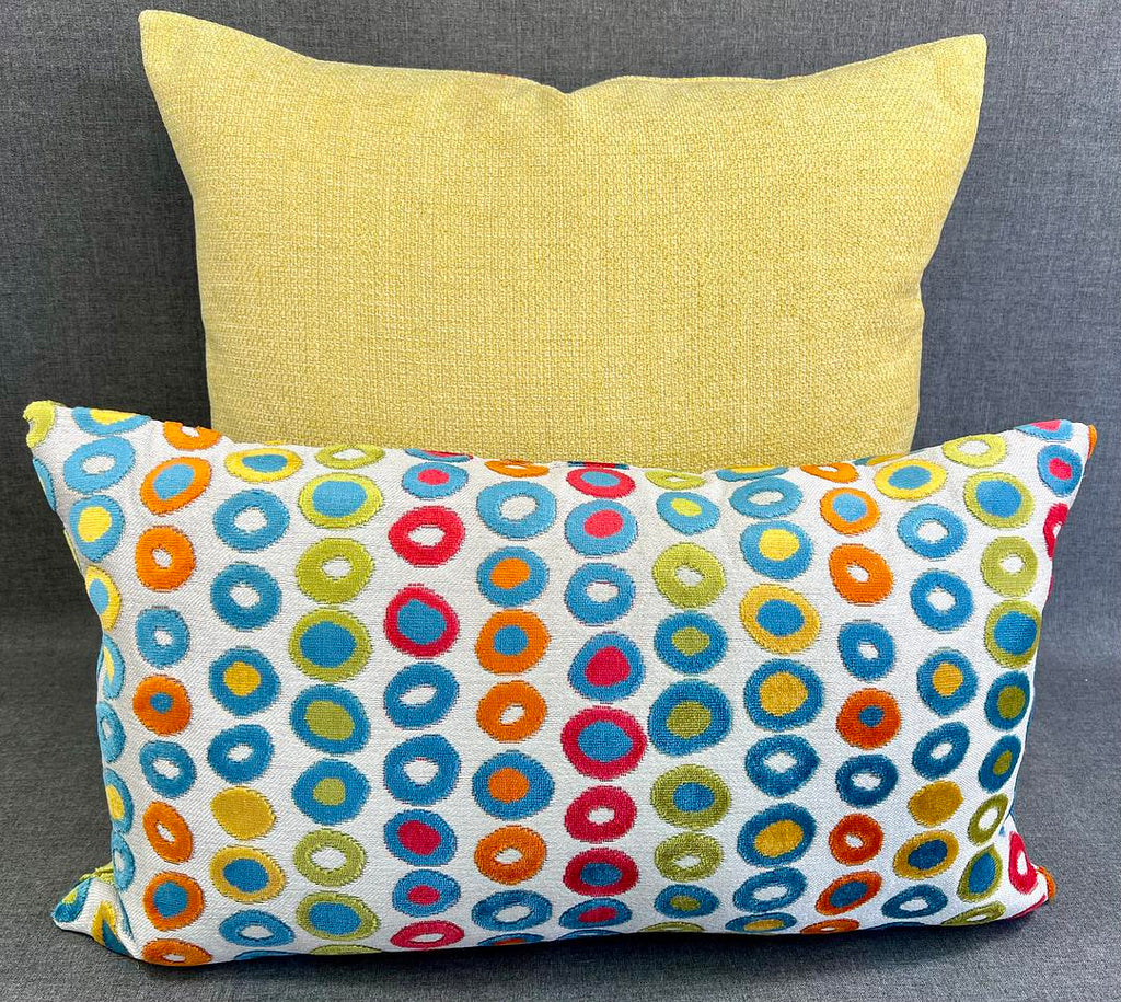 Luxury Pillow - 24” x 24” - Yellow Chenille Double Front
