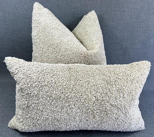 Luxury Lumbar Pillow - 24" x 14" -  Poodle Sand ; Poodle like hair fiber, very soft to the touch.