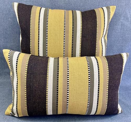 Luxury Pillow - 24" x 24" - Bohemian; Lush textured stripes of gold.tans,creams, whites, taupes and black