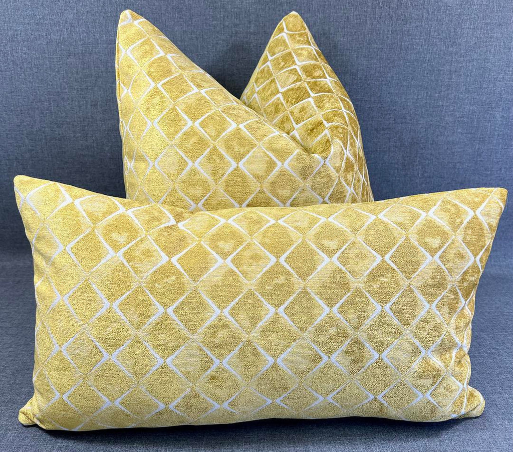 Luxury Pillow – 24" × 24" – Santa Barbara | Gold Geometric – Kim ...
