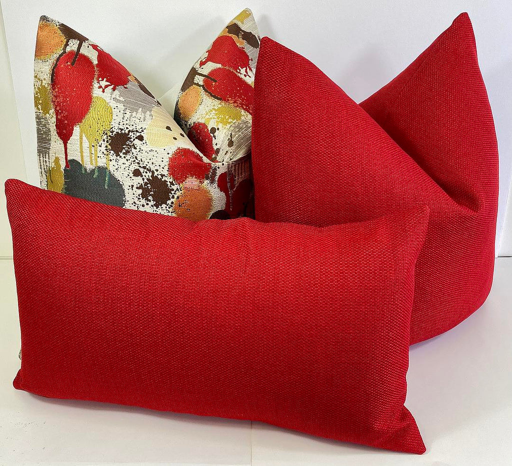 Fire Engine Red – 24" × 24" Luxury Square Pillow