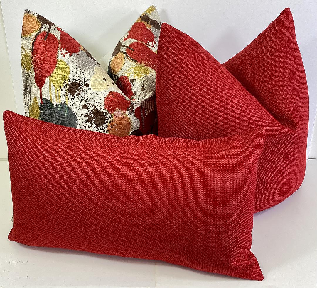 Fire Engine Red – 24" × 24" Luxury Square Pillow