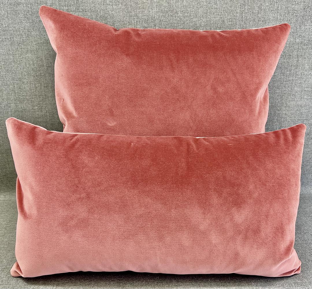 Luxury Lumbar Pillow - 24" x 14"- Rose Mohair