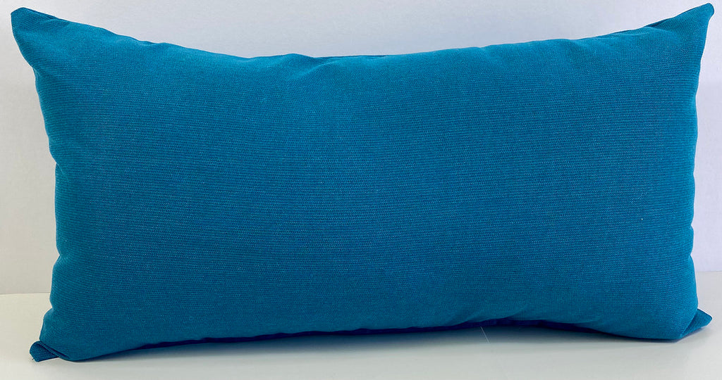 Luxury Outdoor Lumbar Pillow - 22" x 12" - Litchfield Solid Teal