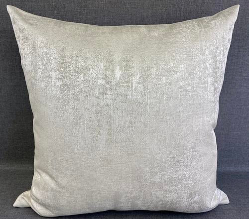 Luxury Pillow -  24" x 24" -  Frosty Morning; A lightly textured fabric.  When catching the light there is a little shimmer to give depth to the light cream color.On the other side its a solid linen fabric.