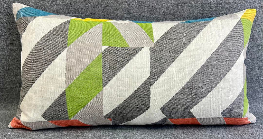 Luxury Outdoor Lumbar Pillow – 22" × 12" – Saint Barts Multi No Piping