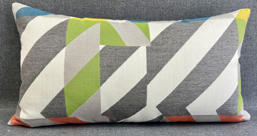 Luxury Outdoor Lumbar Pillow - 22" x 12" - Saint Barts - Multi No Piping