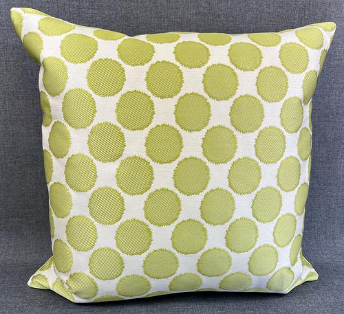 Luxury Pillow -  24" x 24" - Well Rounded- Lime;Large Lime dots on an ivory base same on both sides