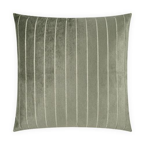 Luxury Pillow -  24" x 24" -Bizete Sage ; Sage plush  fabric with ivory stripes with an ivory back