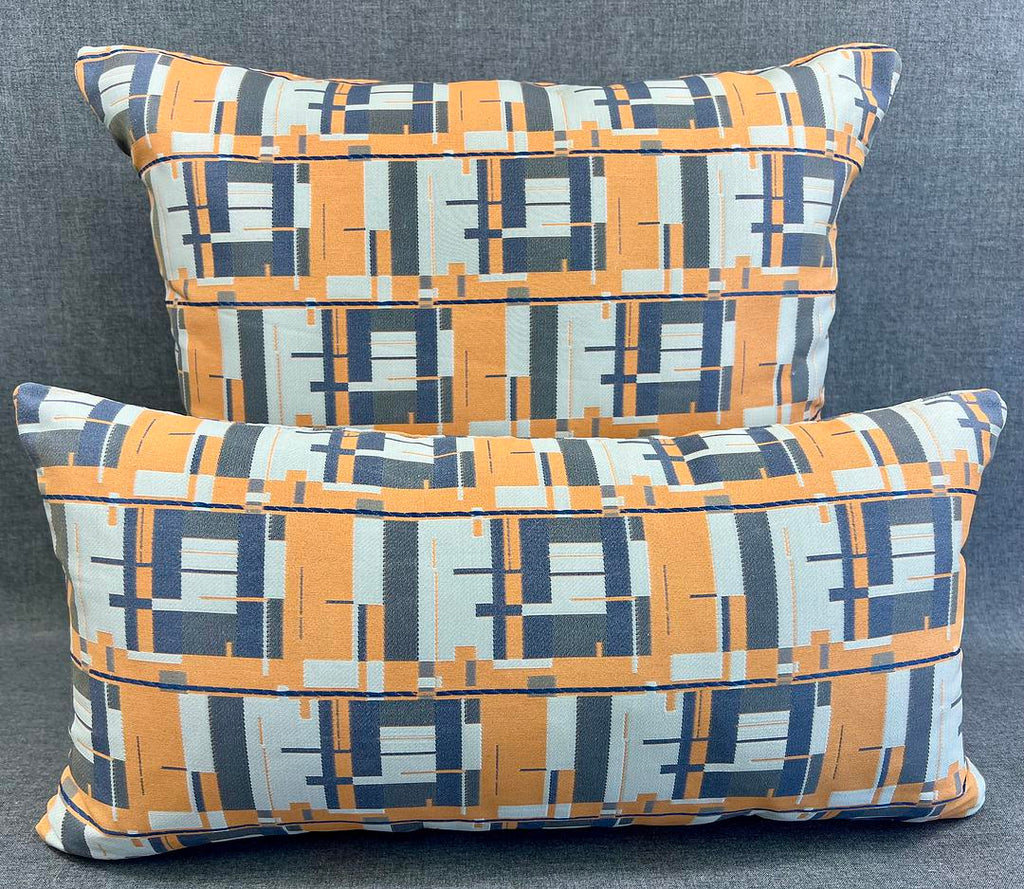 Luxury Outdoor Lumbar Pillow - 22" x 12"- Architectural