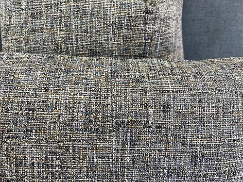 Luxury Pillow -  24" x 24" -  Harris Lumbar-Cola. Lovely woven texture of grey, tan, black and silver