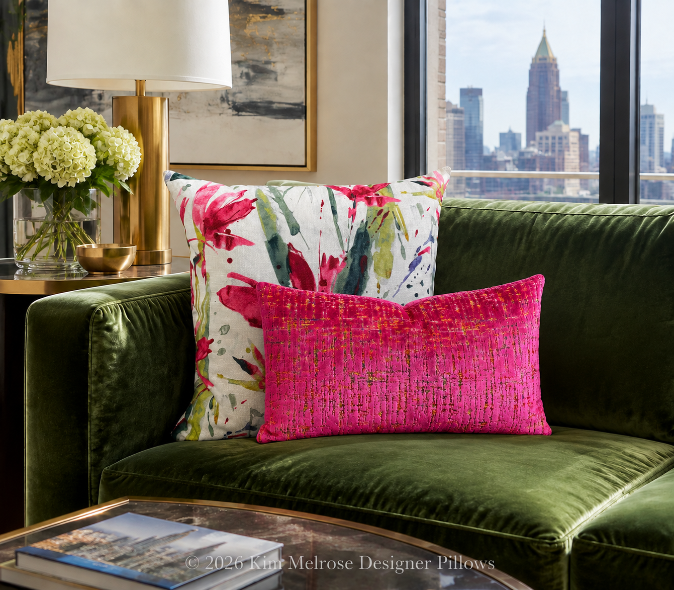 Luxury Lumbar Pillow – 24" × 14" – Moonstruck Fuchsia