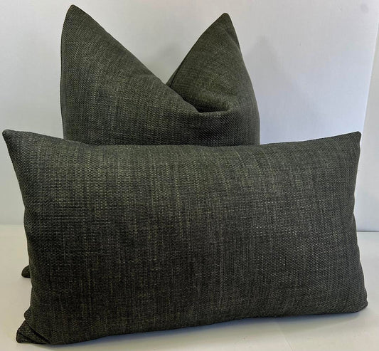 Luxury Pillow -  24" x 14" - Tamarisk-Slate: Beautiful Slate color with smooth woven textured fabric. Same on both sides