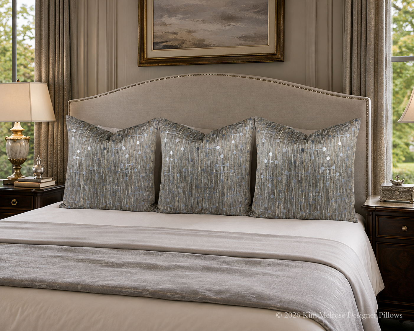 Luxury Pillow – 24" × 24" – Morse Silver