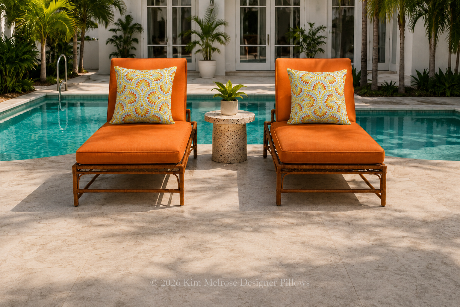 Luxury Outdoor Pillow – 22" × 22" – Summer Splash