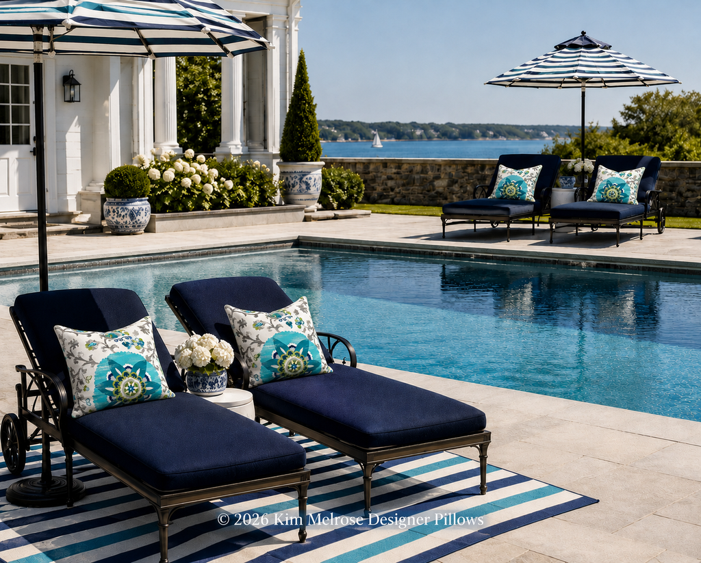 Silsila Turquoise – 22" × 22" Luxury Outdoor Square Pillow