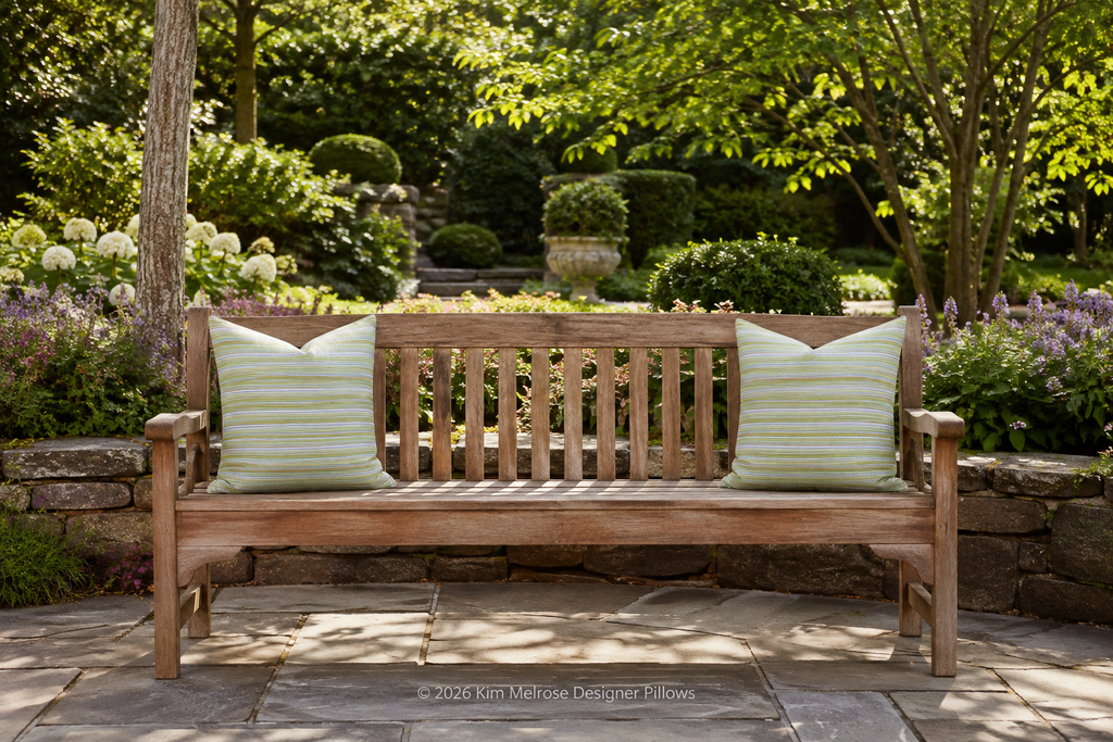 Luxury Outdoor Pillow – 22" × 22" – Kinsley Seaweed