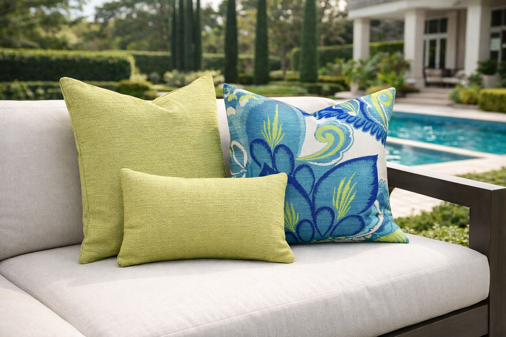 Luxury Outdoor Lumbar Pillow – 22" × 12" – Palio Kiwi