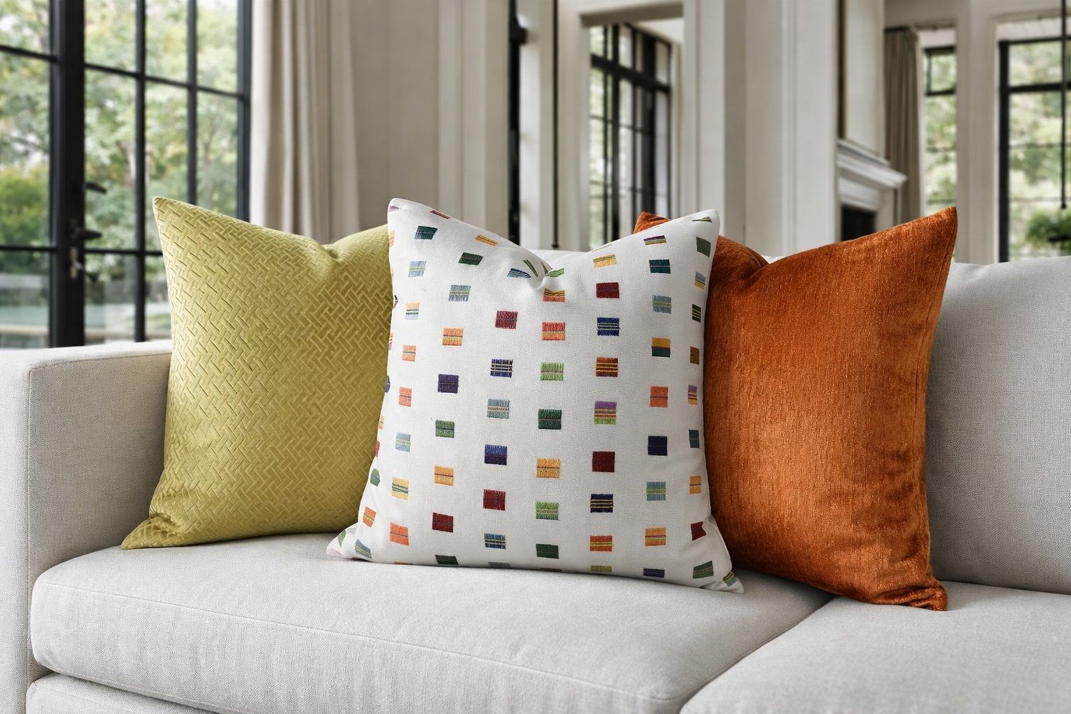 Luxury Pillow – 24" × 24" – Happy Flags