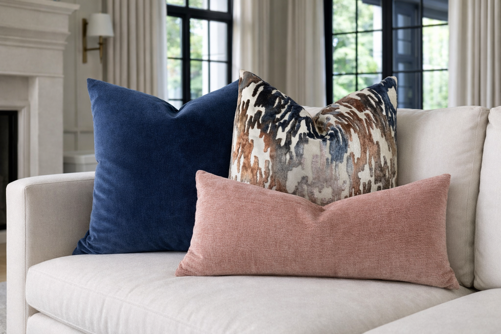Luxury Pillow – 24" × 24" – Belvedere Azure