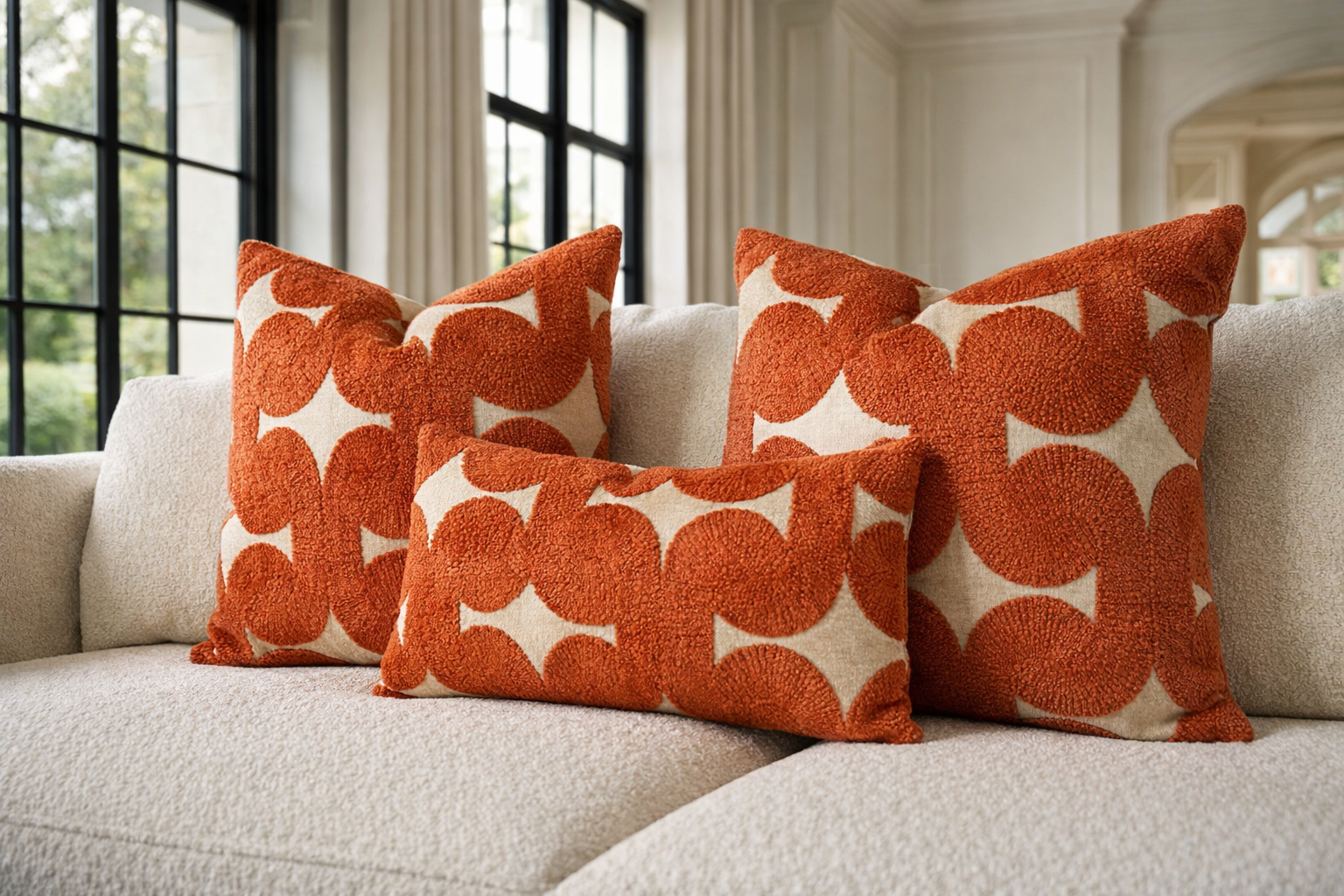 Luxury Pillow – 24" × 24" – Posh Den Orange