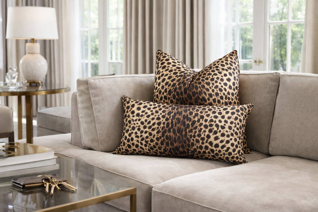 Luxury Lumbar Pillow – 24" × 14" – Lupe's Leopard
