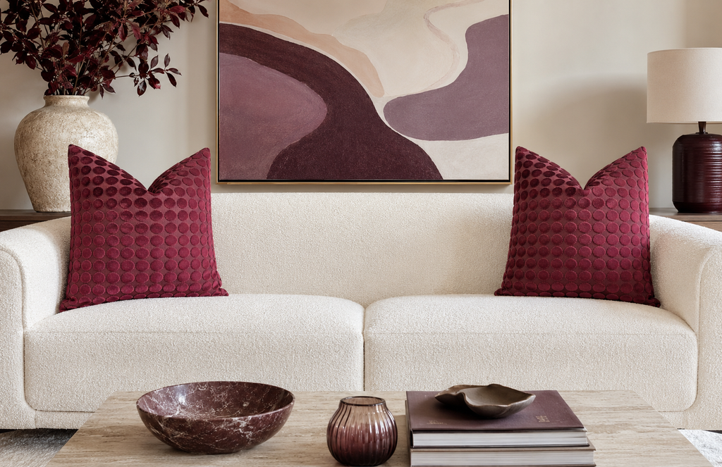 Luxury Pillow – 24" × 24" – Sophisticate Burgundy