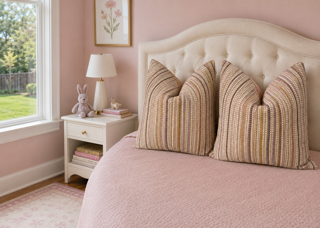 Luxury Pillow – 24" × 24" – Madison Club – Ribbon Rose