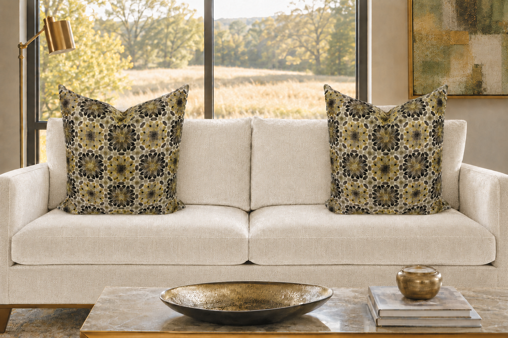 Luxury Pillow – 24" × 24" – Golden Snowflake