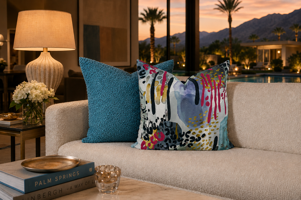 Luxury Pillow – 24" × 24" – Poodle Aegean