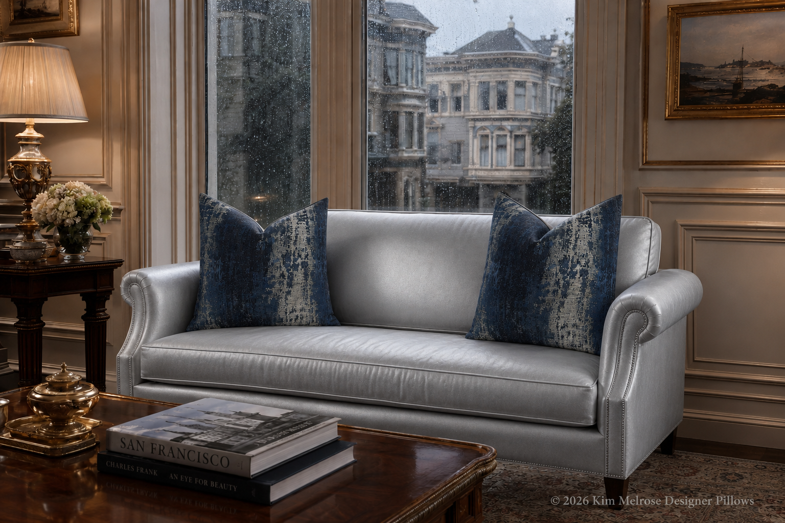 Luxury Pillow – 24" × 24" – Aurora Midnight