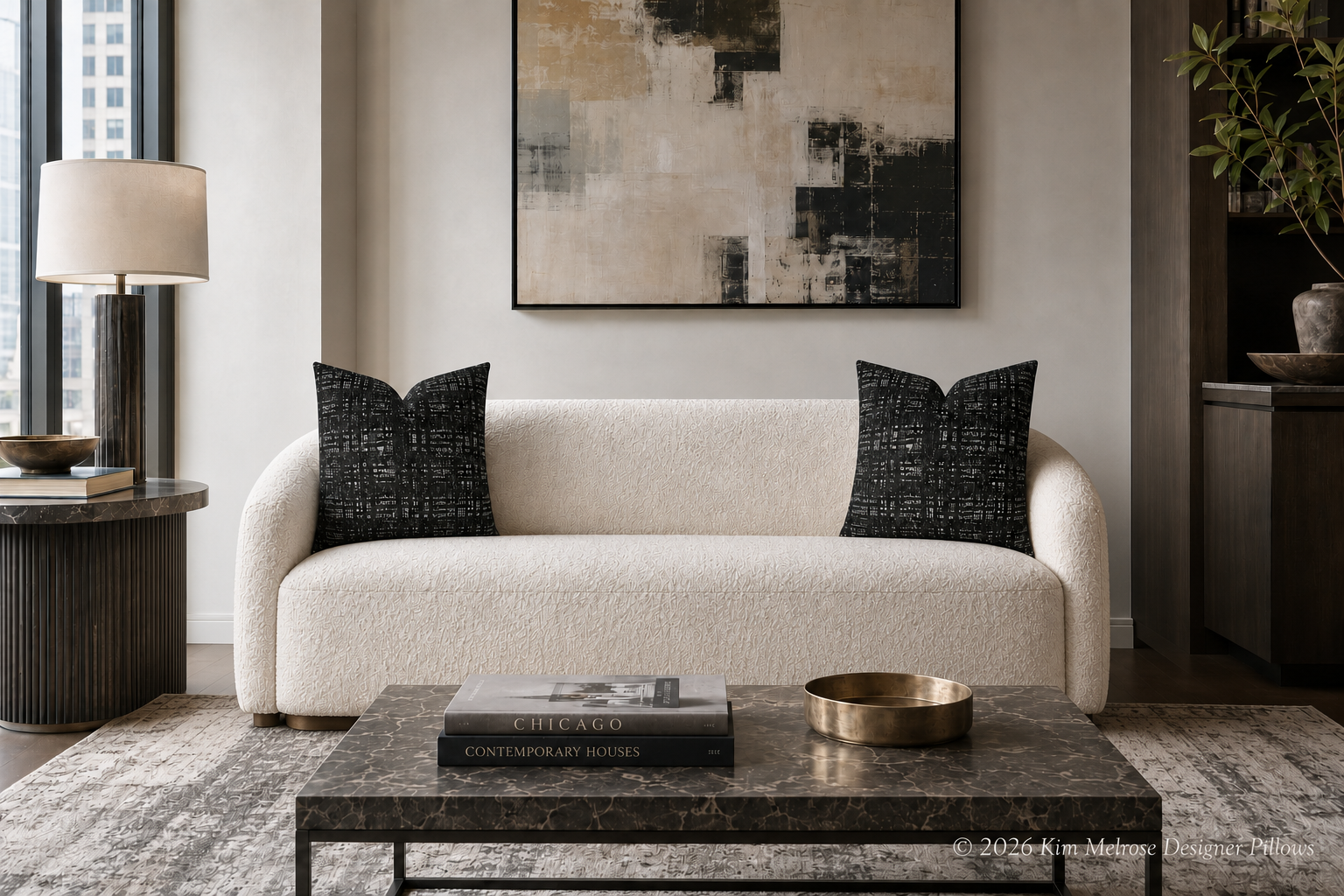 Luxury Pillow – 24" × 24" – Collateral Charcoal