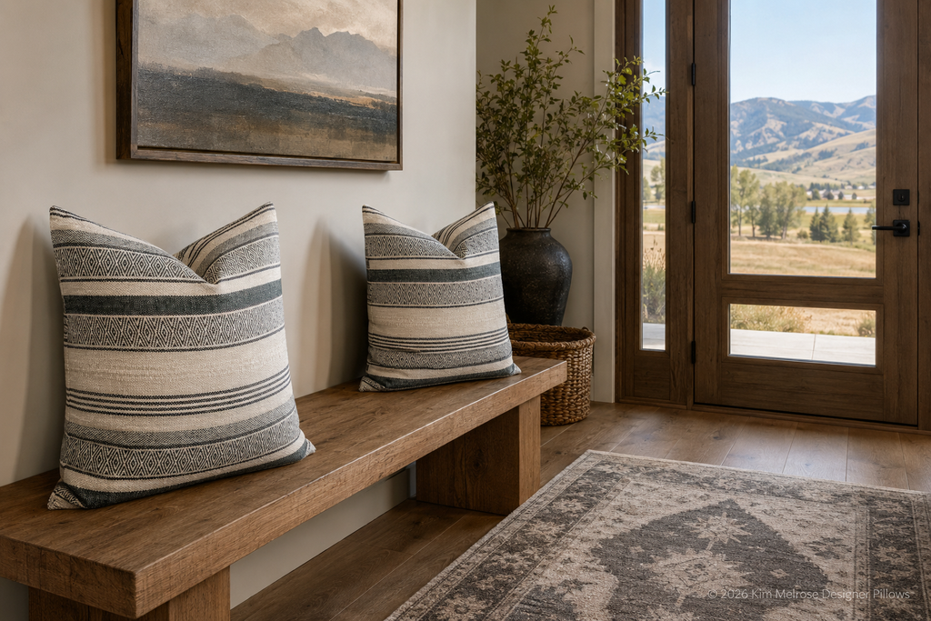 Luxury Pillow – 24" × 24" – Holmby Hills Ebony