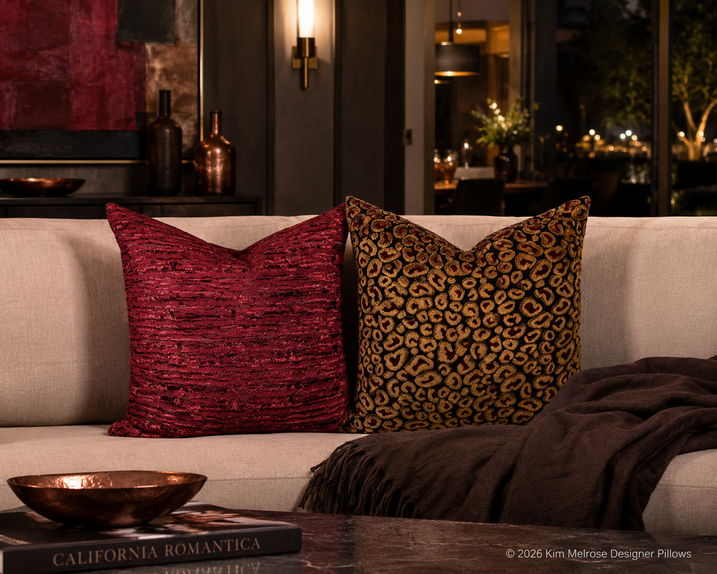 Luxury Pillow – 24" × 24" – Cheetah Ruby