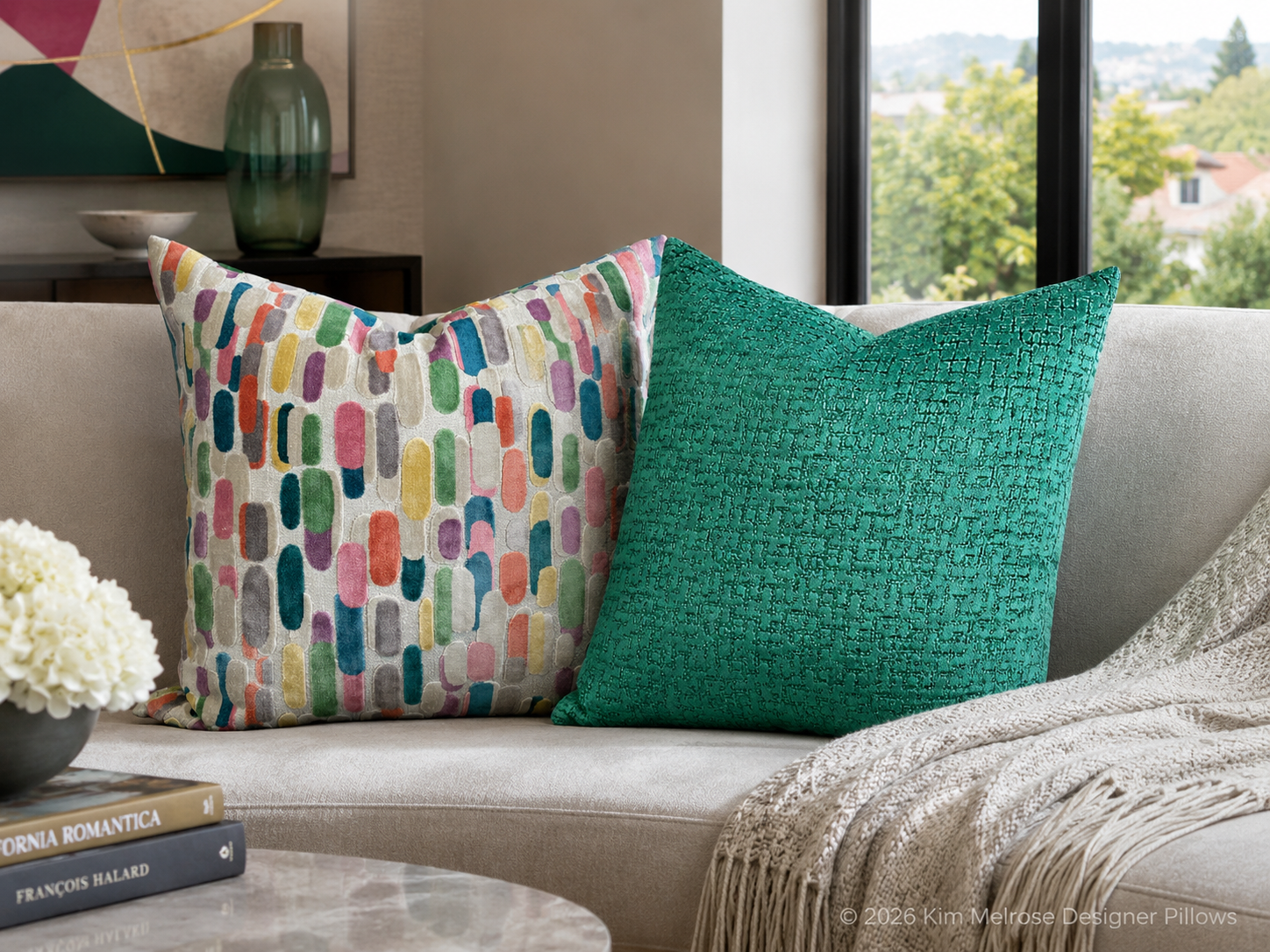 Luxury Pillow – 24" × 24" – Tetris Emerald