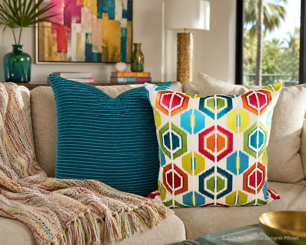 Luxury Pillow – 24" × 24" – Palm Springs Modern