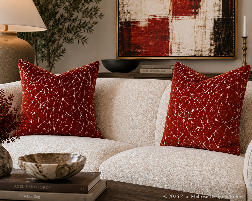 Luxury Pillow – 24" × 24" – Finale Garnet