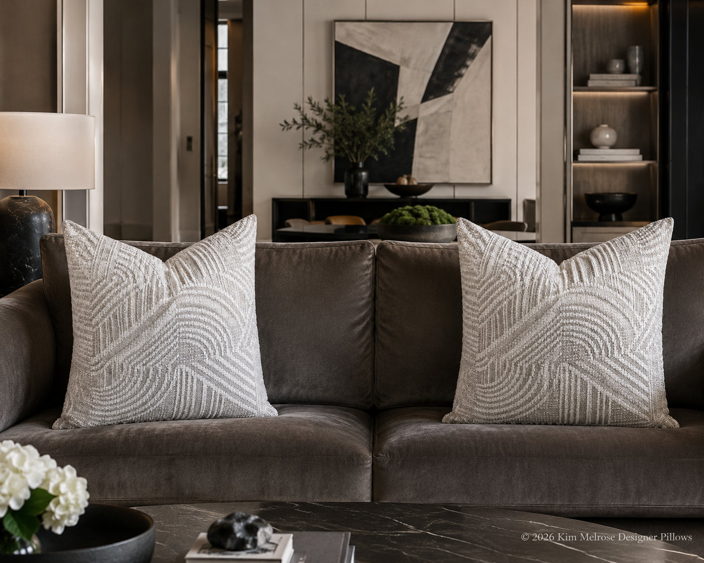 Luxury Pillow – 24" × 24" – Zaria Ivory