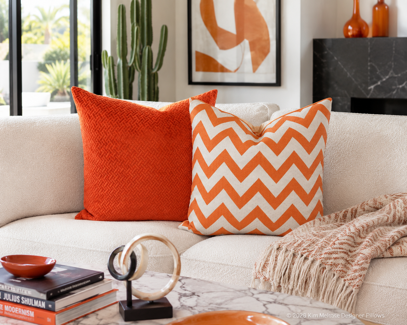 Luxury Pillow – 24" × 24" – Flex Paprika