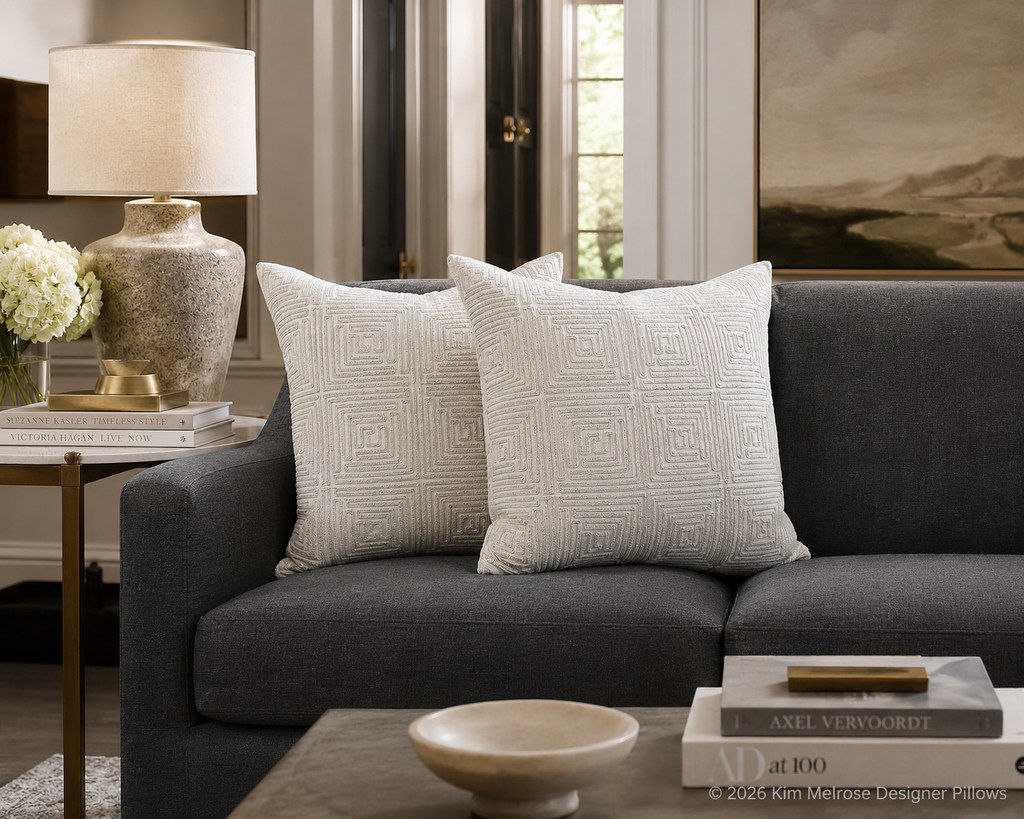Luxury Pillow – 24" × 24" – Sand Maze