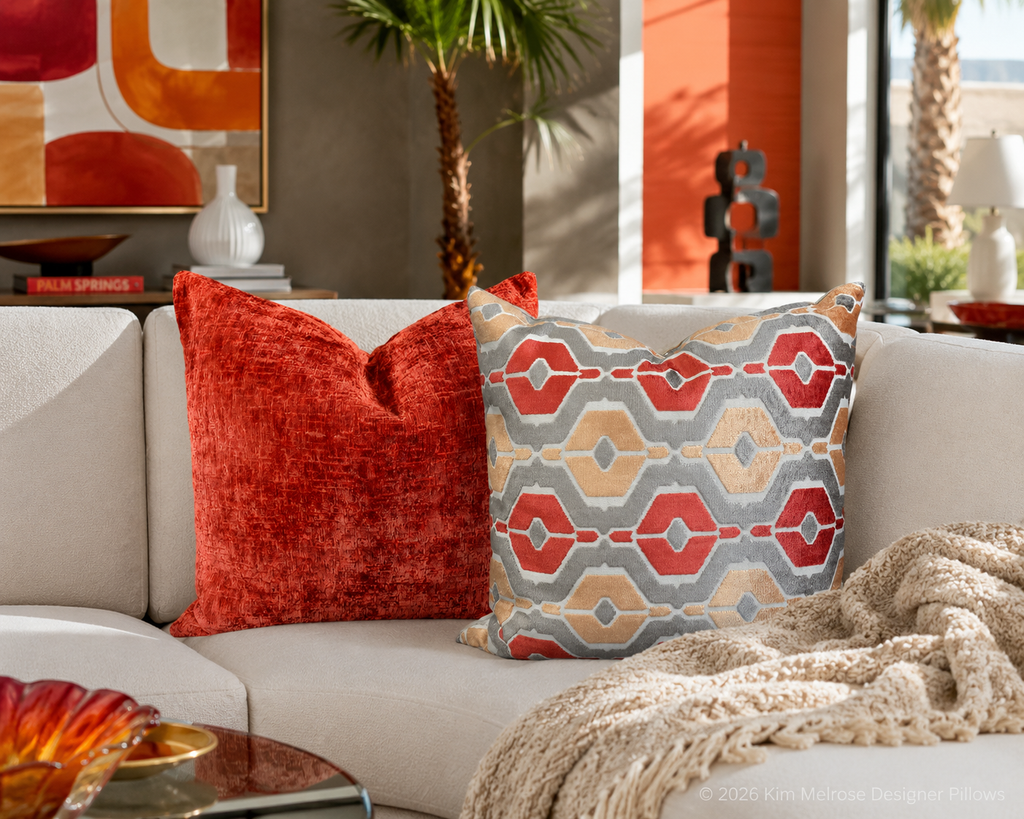 Luxury Pillow – 24" × 24" – Felicity Coral