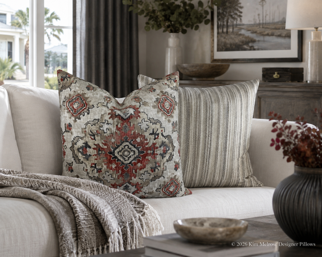Luxury Pillow – 24" × 24" – Pearl Woven Pewter