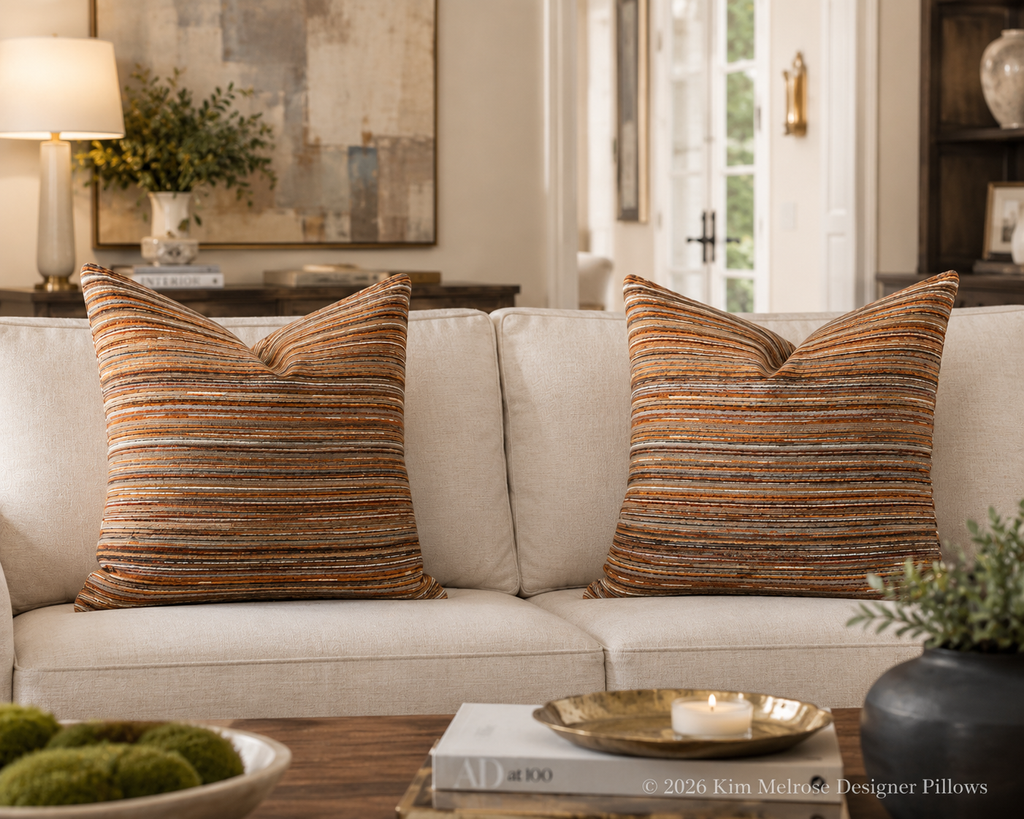 Custom Luxury Pillow - 22" x 22" - Formations Spice