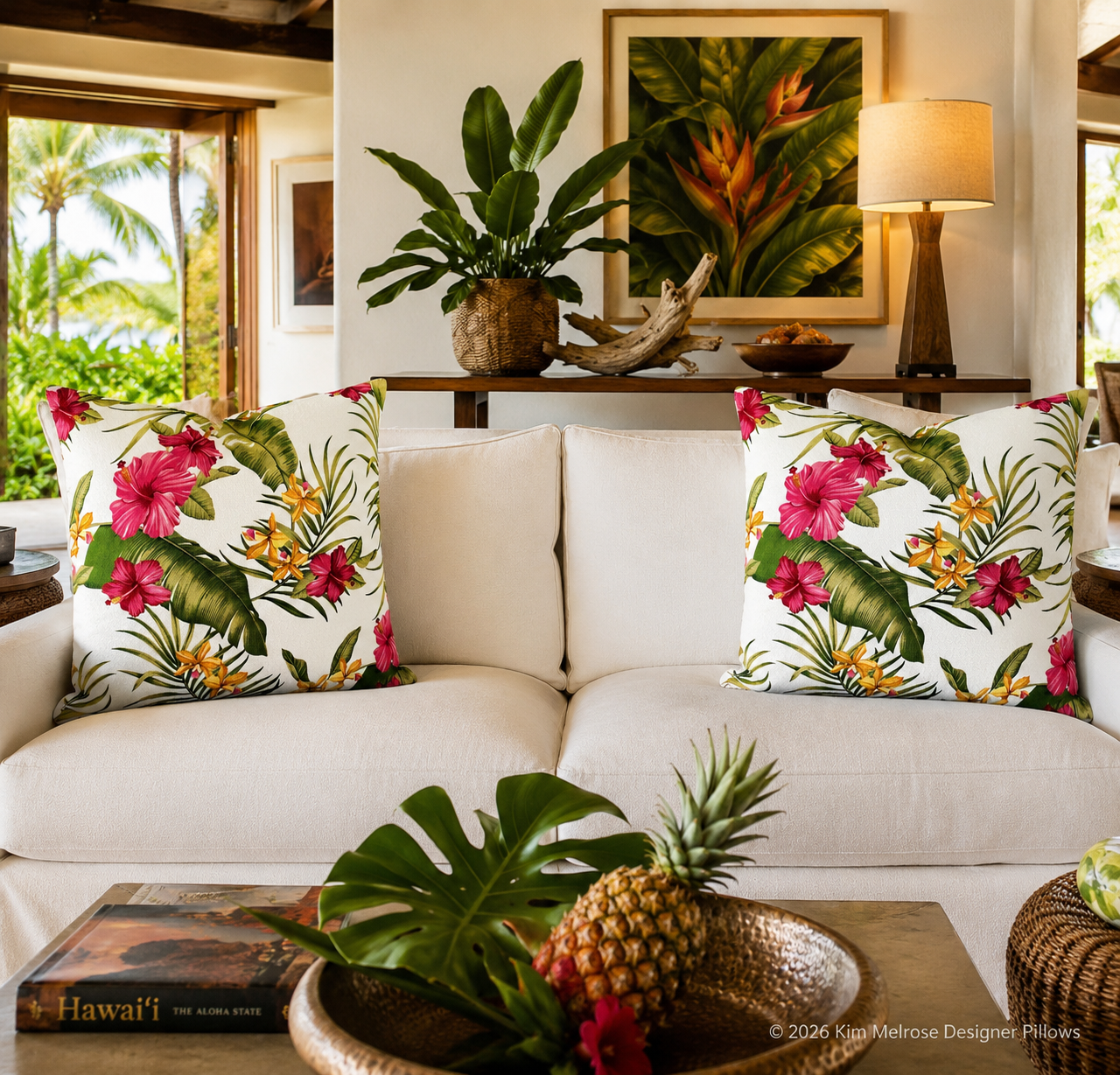Luxury Pillow – 24" × 24" – Maui